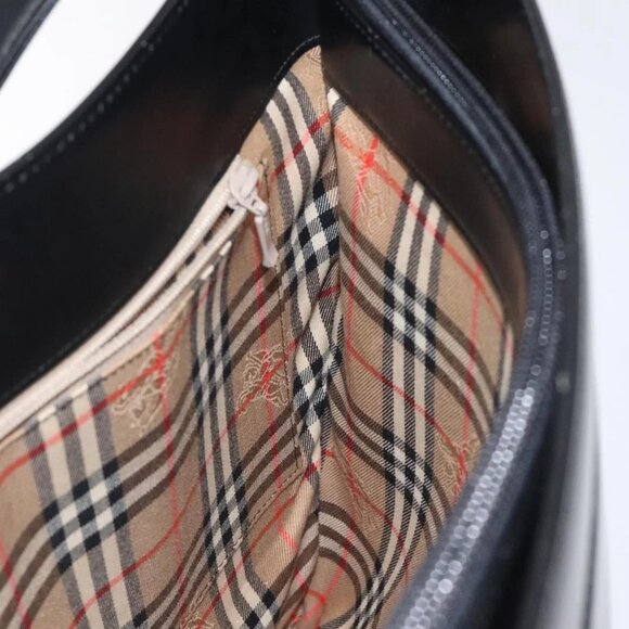 BURBERRY Shoulder Bag Leather Black Auth - Picture 14 of 16